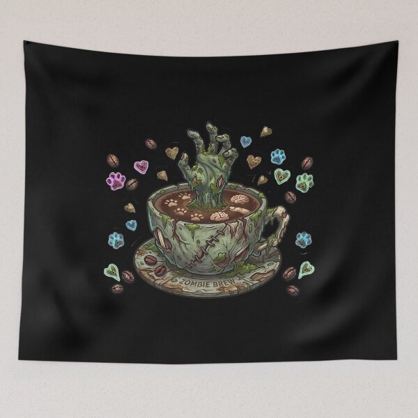Item preview, Zombie Brew - Creepy Undead Hand in Grungy Coffee Cup Art designed and sold by AbulailArt.