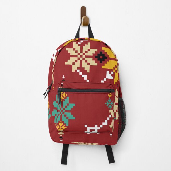Item preview, Traditional Folk Geometric Pattern on Red Background designed and sold by PowerAntShop.