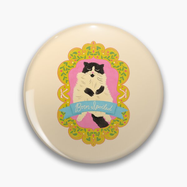 Item preview, Born Spoiled Funny Cat Illustration | Cute Vintage Cat Lover Art designed and sold by Carrie Cantwell Art.