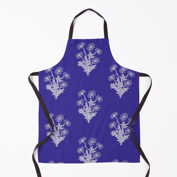 Item preview, Blue Daisy Outline Pattern Minimal White Daisy Flowers Aesthetic designed and sold by doinitzart.