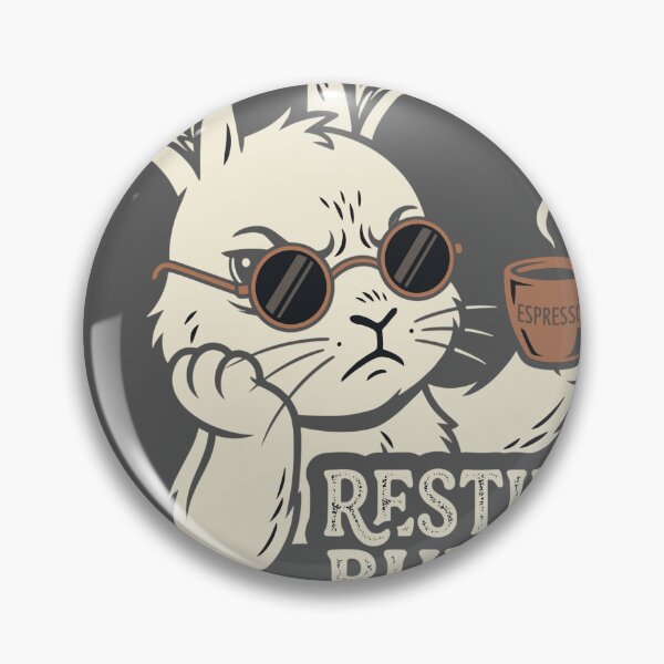 Item preview, Grumpy Bunny Face – Funny Cool Rabbit with Sunglasses and Espresso Coffee designed and sold by PrintOnGeek.