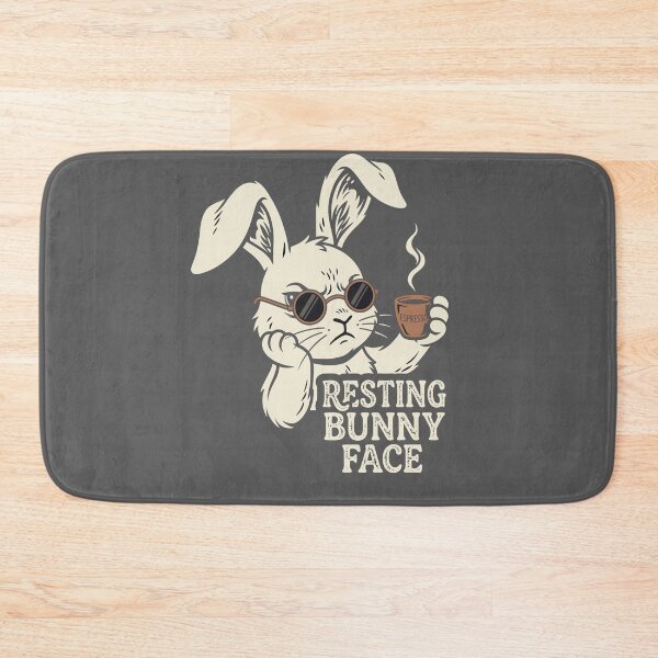 Item preview, Grumpy Bunny Face – Funny Cool Rabbit with Sunglasses and Espresso Coffee designed and sold by PrintOnGeek.