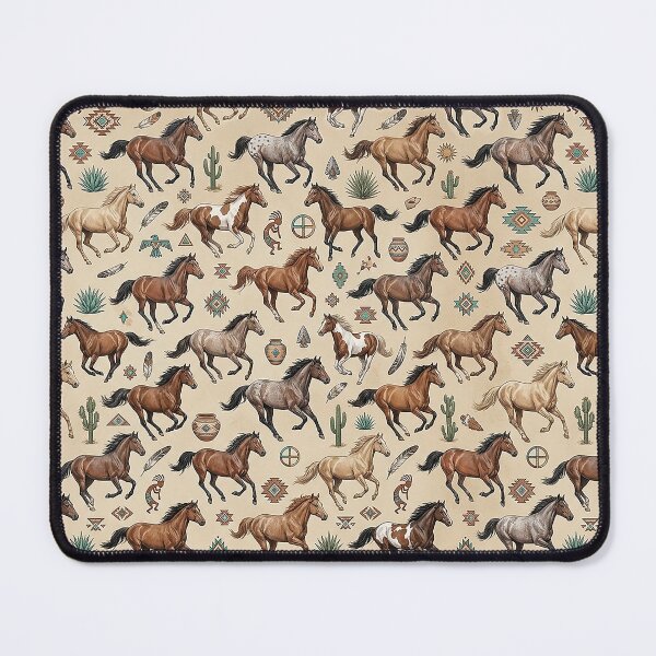 Item preview, Horses with Native American Symbols Throw Blanket designed and sold by candiscamera.