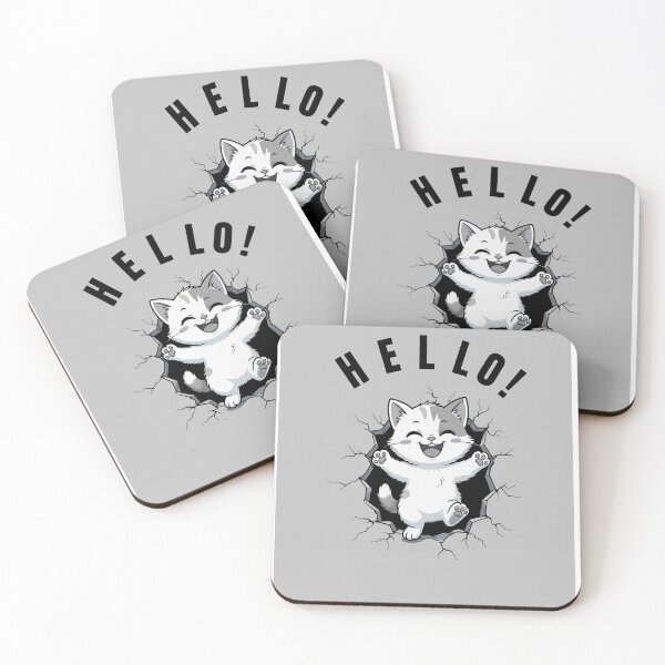 Item preview, Cute Cartoon Kitten Popping Out of Wall designed and sold by HALYNA070824.