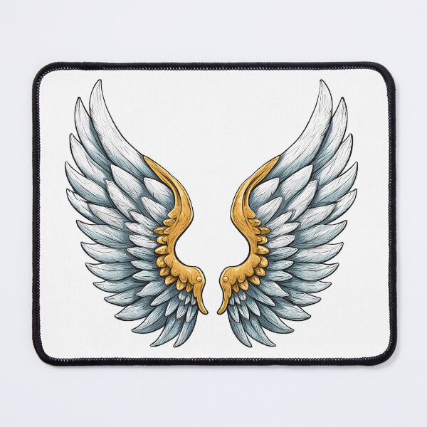 Item preview, Golden Angel Wings Pair - Majestic Fantasy Spiritual Art Print designed and sold by DesignArtist.ia.