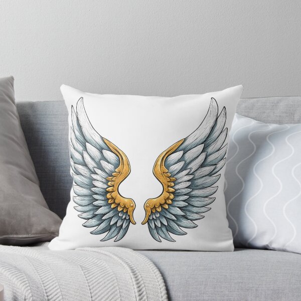 Item preview, Golden Angel Wings Pair - Majestic Fantasy Spiritual Art Print designed and sold by DesignArtist.ia.