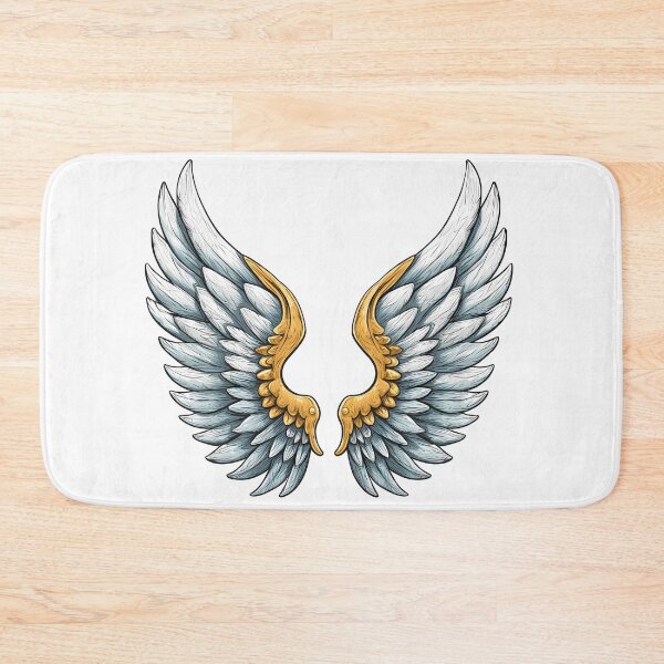 Item preview, Golden Angel Wings Pair - Majestic Fantasy Spiritual Art Print designed and sold by DesignArtist.ia.