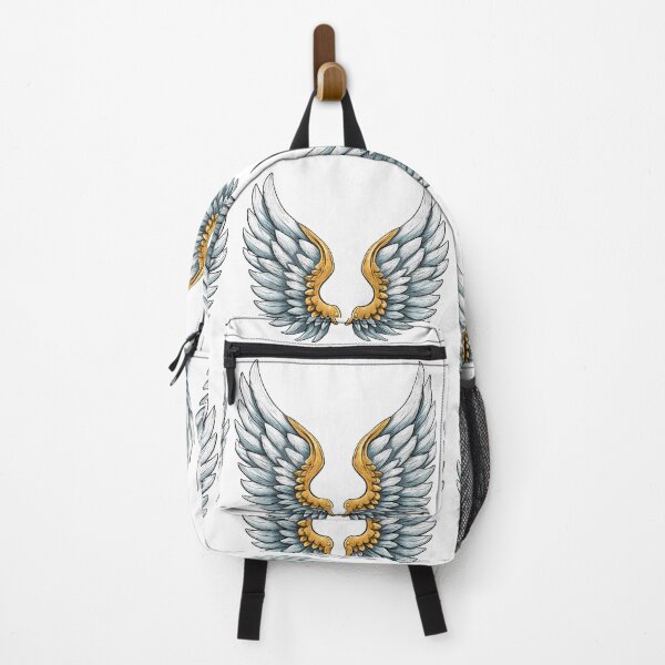 Item preview, Golden Angel Wings Pair - Majestic Fantasy Spiritual Art Print designed and sold by DesignArtist.ia.