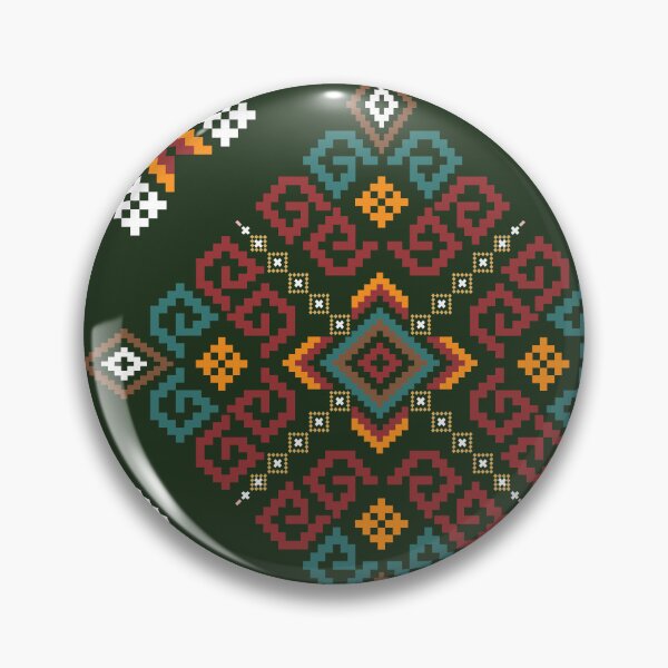 Item preview, Colorful Tribal Geometric Pattern on Dark Green Background designed and sold by PowerAntShop.
