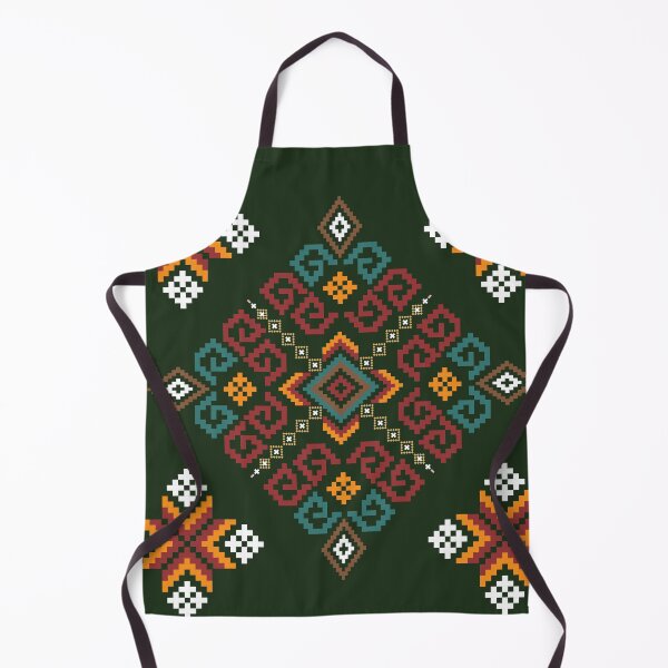 Item preview, Colorful Tribal Geometric Pattern on Dark Green Background designed and sold by PowerAntShop.