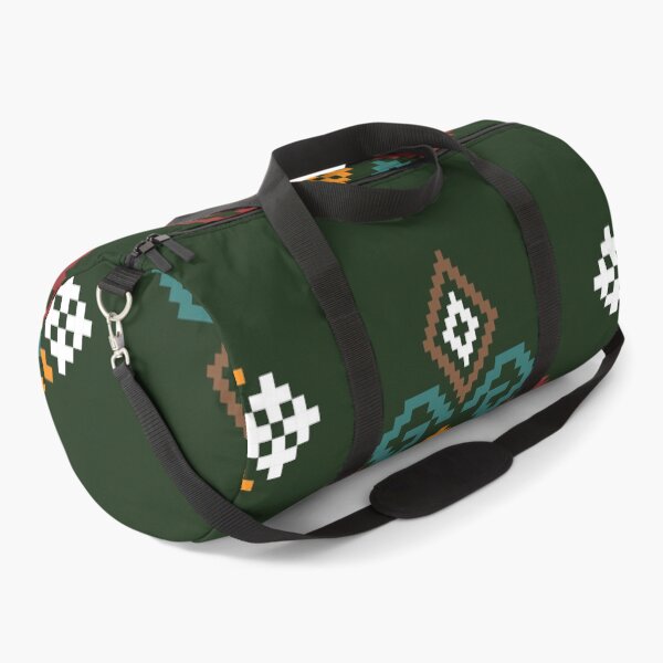 Item preview, Colorful Tribal Geometric Pattern on Dark Green Background designed and sold by PowerAntShop.