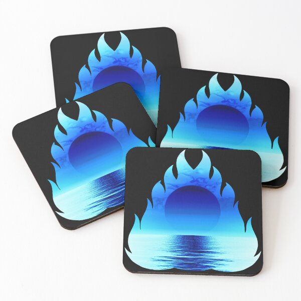 Item preview, Icy Blue Negative Image Beach Sun Fire and Water Flame designed and sold by DizzyButterfly.