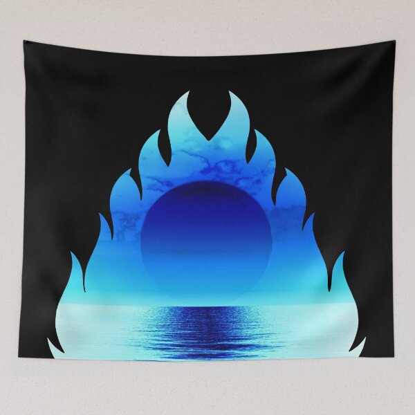 Item preview, Icy Blue Negative Image Beach Sun Fire and Water Flame designed and sold by DizzyButterfly.