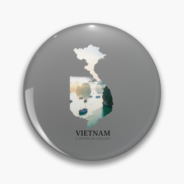 Item preview, Vietnam Map Art - Stunning Ha Long Bay Emerald Waters Design designed and sold by AbulailArt.