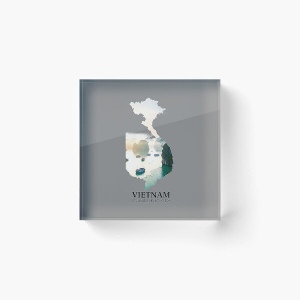 Item preview, Vietnam Map Art - Stunning Ha Long Bay Emerald Waters Design designed and sold by AbulailArt.
