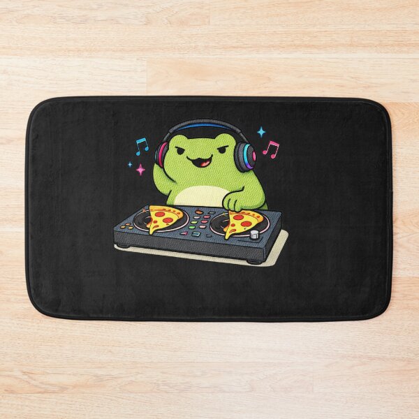 Item preview, DJ Party Frog – Funny DJ Frog Scratching Pizza Turntable designed and sold by ColorSplash123.