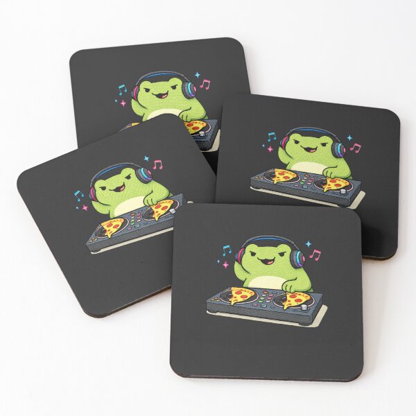 Item preview, DJ Party Frog – Funny DJ Frog Scratching Pizza Turntable designed and sold by ColorSplash123.