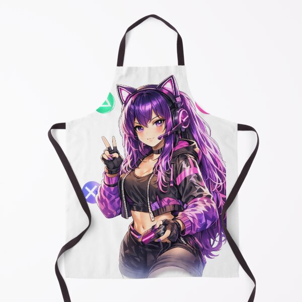 Item preview, Purple Anime Gamer Girl – Cute Gaming Waifu Aesthetic designed and sold by Pixel Ronin.