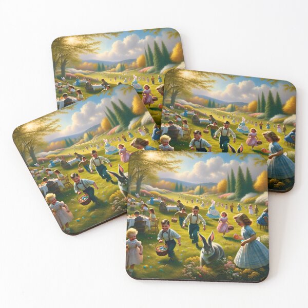 Item preview, Vintage Easter Egg Hunt Picnic designed and sold by NancyzKreations.