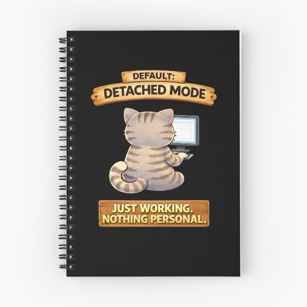 Item preview, Funny Cat Default Detached Mode Just Working Nothing Personal Meme designed and sold by Mindworx21.
