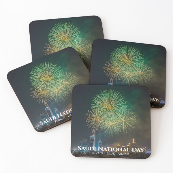 Item preview, Saudi National Day Fireworks Riyadh Saudi Arabia — Kingdom Centre  Tower Wall Art Print, Celebration Poster, KSA National Day Decor designed and sold by GoldenVerseArt.