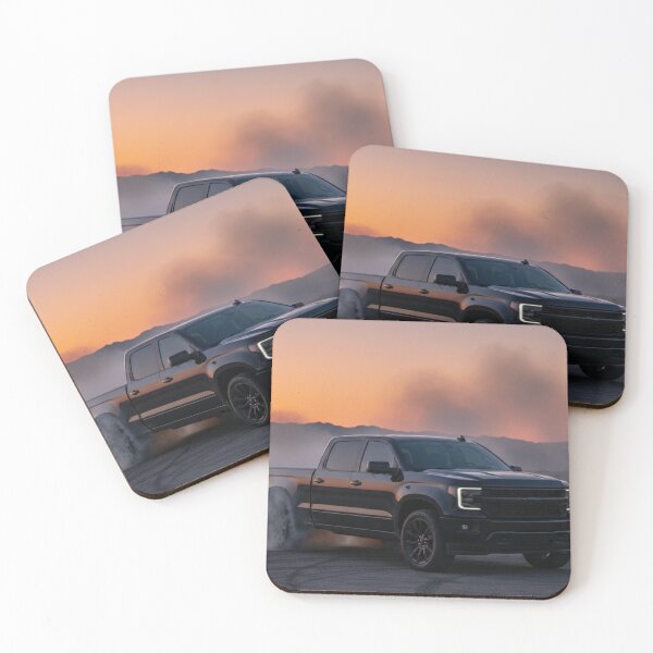 Item preview, Black Pickup Truck Burnout at Sunset – Realistic Street Truck, Mountain Track, Automotive Art designed and sold by Creative Design Studio.