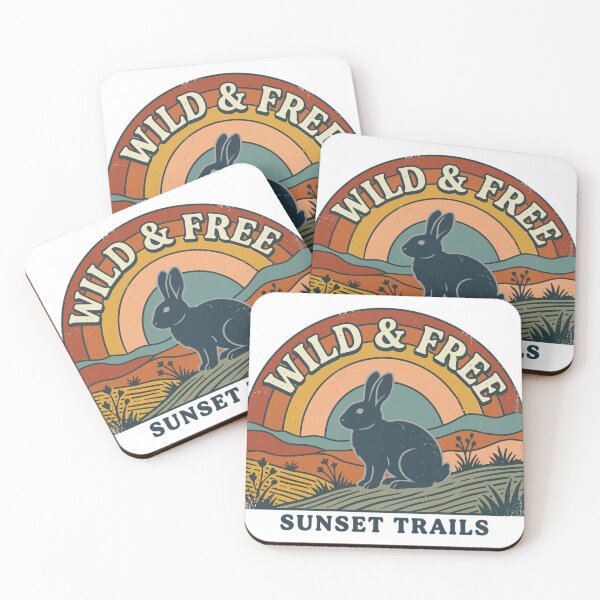 Item preview, Wild & Free Rabbit – Vintage Sunset Trails Nature Bunny Retro Outdoor Easter Design designed and sold by PrintOnGeek.