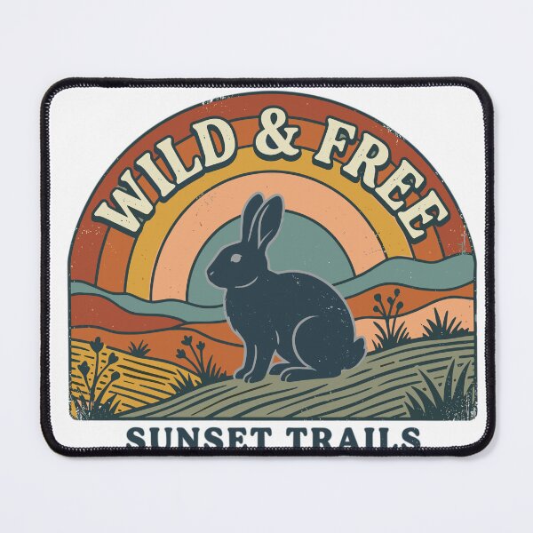 Item preview, Wild & Free Rabbit – Vintage Sunset Trails Nature Bunny Retro Outdoor Easter Design designed and sold by PrintOnGeek.