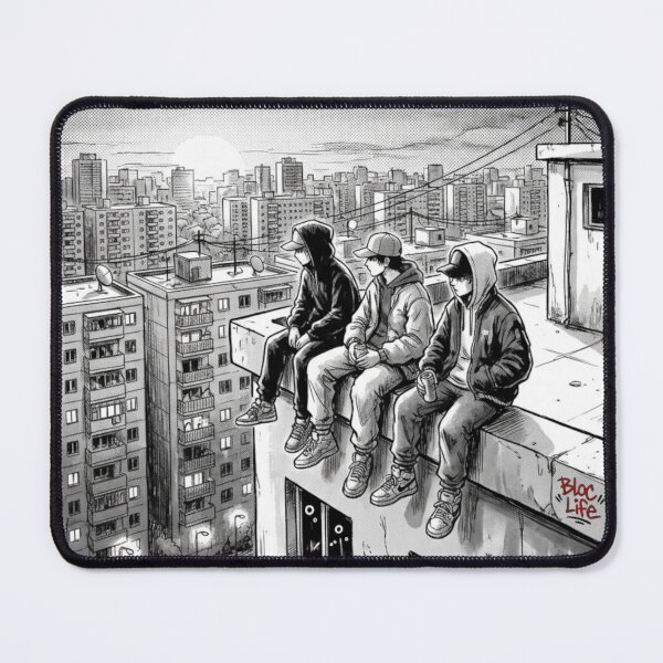 Item preview, Bloc Life – Rooftop Dreams Urban Manga Scene designed and sold by PLUSHIWORLDtm.