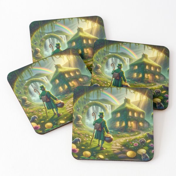 Item preview, Leprechaun Rainbow Cottage Fantasy designed and sold by NancyzKreations.