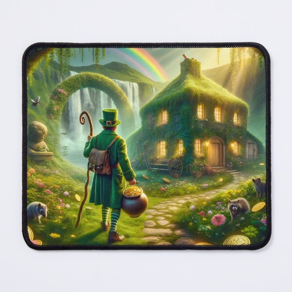 Item preview, Leprechaun Rainbow Cottage Fantasy designed and sold by NancyzKreations.
