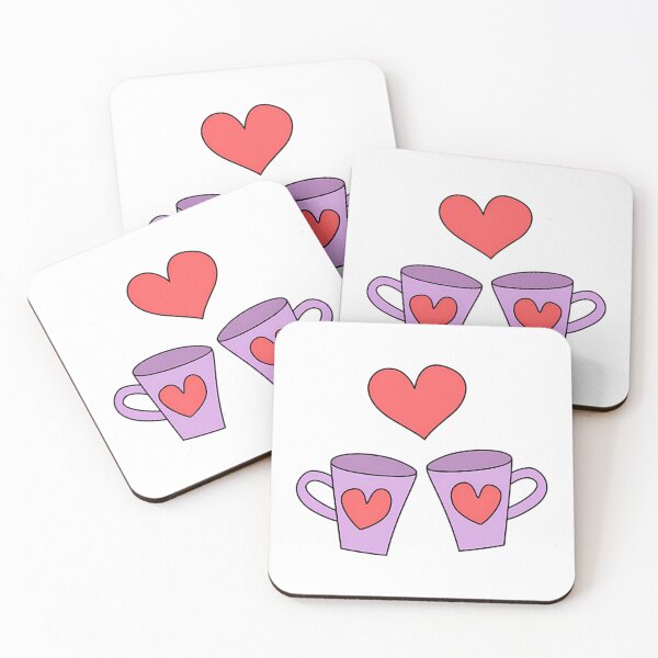 Item preview, Cute Love Cups Kawaii Couple Mug With Heart designed and sold by GiftArtfuuArt.