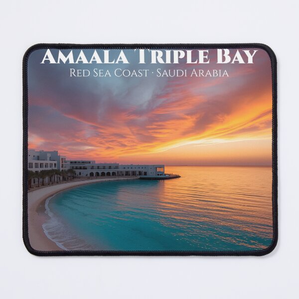Item preview, Amaala Triple Bay Red Sea Coast Saudi Arabia — Luxury Resort  Wall Art Print, Saudi Travel Poster, Red Sea KSA Decor designed and sold by GoldenVerseArt.