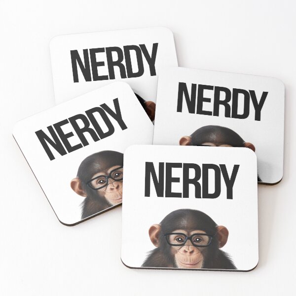 Artikelvorschau, Intelligenter Schimpanse mit Brille – nerdiges, niedliches Tierwortspiel entworfen und verkauft von PLisasPets.