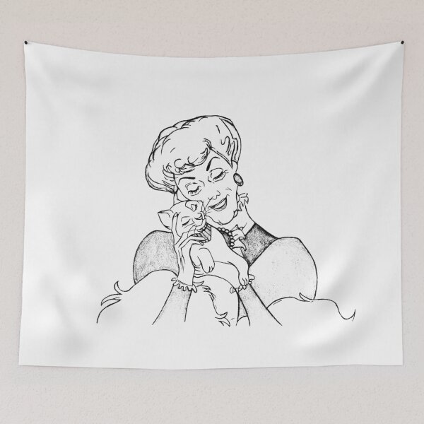 Item preview, Aristocratic Cat Black and White Illustration · Duchess & Madame Adelaide · Classic Animation Inspired · Vintage Character Art designed and sold by Atropa Parcae.