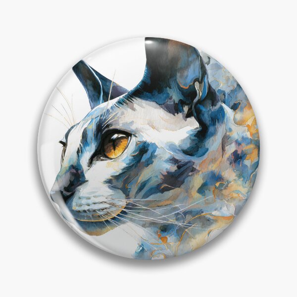 Item preview, Dreamy Watercolor Cat Profile Blue and Gold. designed and sold by Mr Lee.