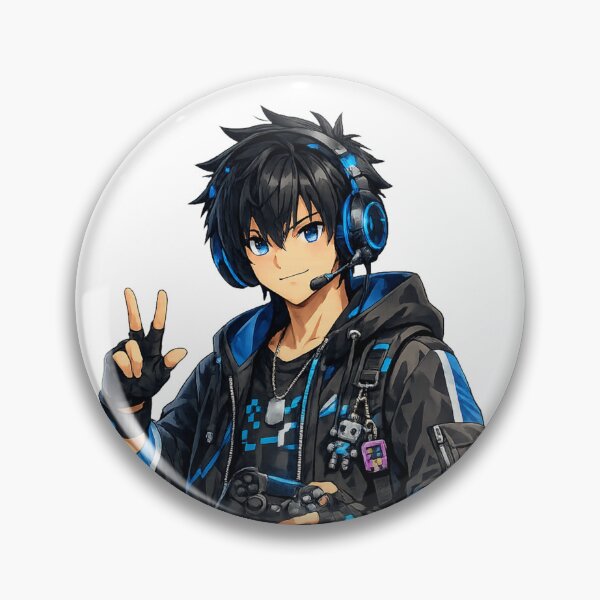 Item preview, Anime Gamer Boy – Cool Gaming Character with Headset designed and sold by Pixel Ronin.