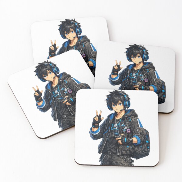Item preview, Anime Gamer Boy – Cool Gaming Character with Headset designed and sold by Pixel Ronin.