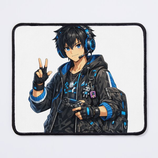 Item preview, Anime Gamer Boy – Cool Gaming Character with Headset designed and sold by Pixel Ronin.