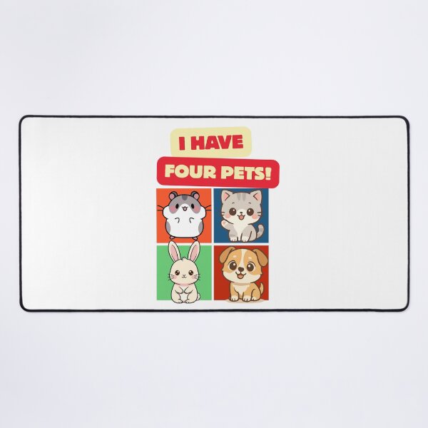 Item preview, Cute Four Pets Kawaii Animals - Hamster, Cat, Bunny, Dog Cartoon Pet Lover Design designed and sold by CreatiWorks.