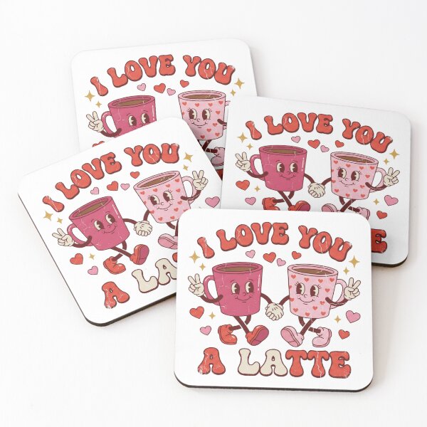 Item preview, I Love You A Latte Retro Valentine Shirt designed and sold by DizzyShirts1.