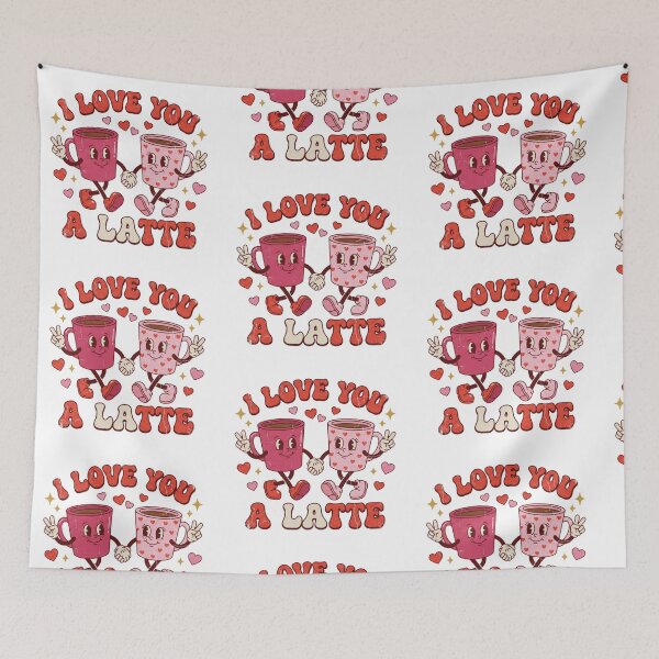 Item preview, I Love You A Latte Retro Valentine Shirt designed and sold by DizzyShirts1.