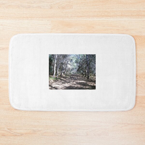 Item preview, Sunlit Forest Path Through Pine Trees Along a Quiet Woodland Trail With Dappled Shadows designed and sold by Nmallia.
