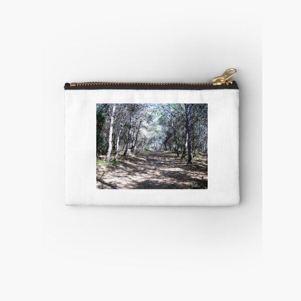 Item preview, Sunlit Forest Path Through Pine Trees Along a Quiet Woodland Trail With Dappled Shadows designed and sold by Nmallia.