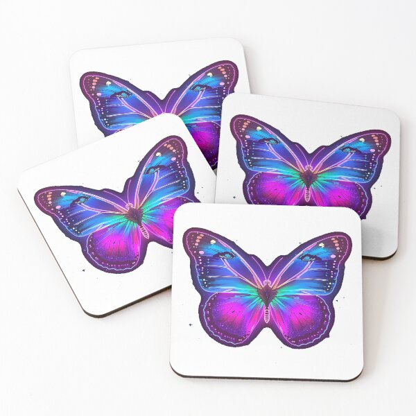 Item preview, Neon Fantasy Butterfly – Glowing Rainbow Aesthetic Art designed and sold by Dutta Creation .