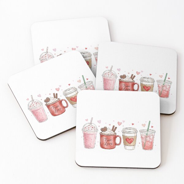 Item preview, Aesthetic Watercolor Valentine Coffee Drinks designed and sold by DizzyShirts1.
