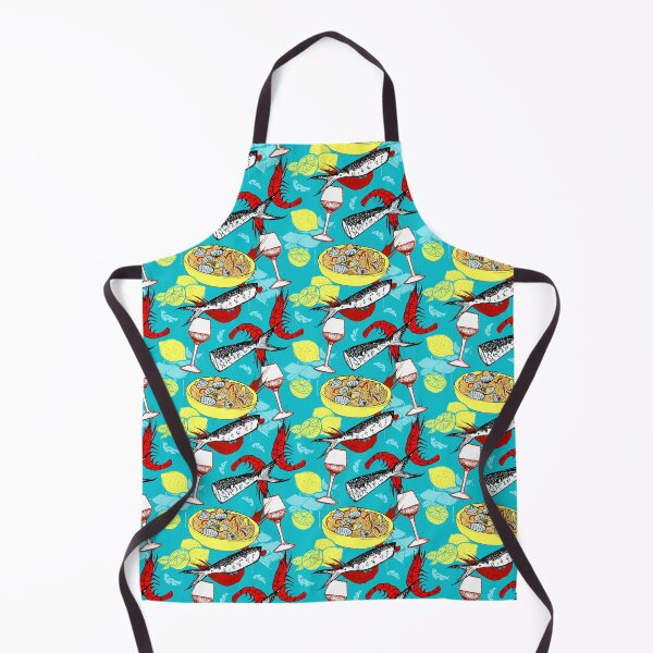 Item preview, Mediterranean Seafood and Wine Seamless Pattern designed and sold by Rômulo Queiroz.