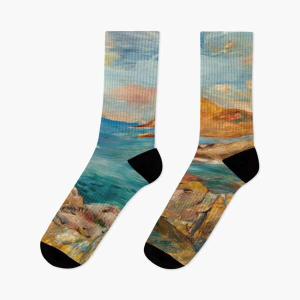 Item preview, Ef Bb Bfpaysage De Bord De Mer by Pierre-Auguste Renoir: Coastal Impressionist Poster designed and sold by artofuniverse.