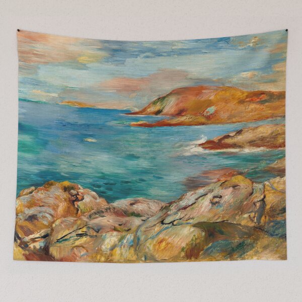 Item preview, Ef Bb Bfpaysage De Bord De Mer by Pierre-Auguste Renoir: Coastal Impressionist Poster designed and sold by artofuniverse.