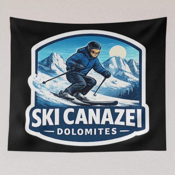 Item preview, Ski Canazei Dolomites Sticker – Alpine Skiing Italy Winter Mountain Travel Decal designed and sold by OneMoments.